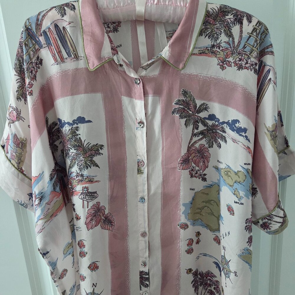 Johnny Was Silk Shirt XS